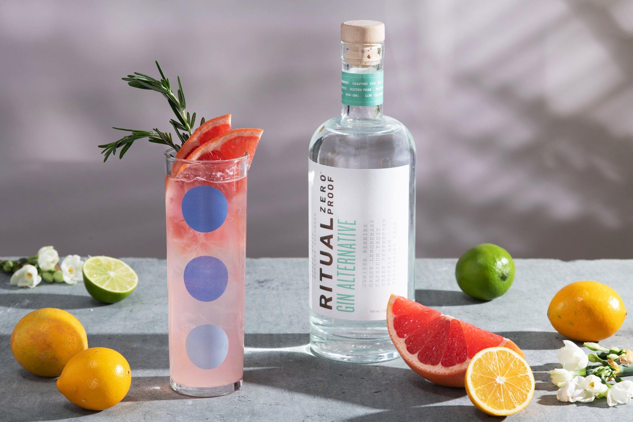 Ritual Zero Proof Ruby Rose Spritzer Non-alcoholic Gin Alcohol Free Gin